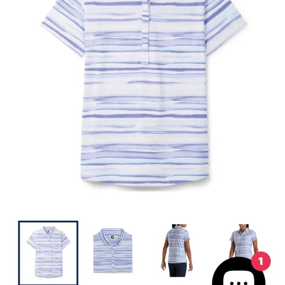2/$40 FootJoy Womens Blue pattern Golf Polo NWT Size Large - Picture 4 of 8